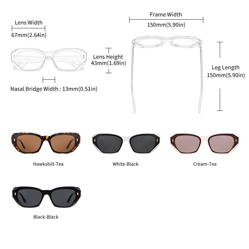 Brand Acetate Cat Eye Polarized Sunglasses Women Fashion Outdoors Eyewear Uv400 Ultraviolet-Proof Quality of Luxury Goods