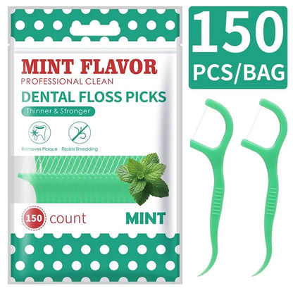 200Pcs Dental Floss and Plastic Toothpicks for One-Time Cleaning of Dental Gaps-Oral Care